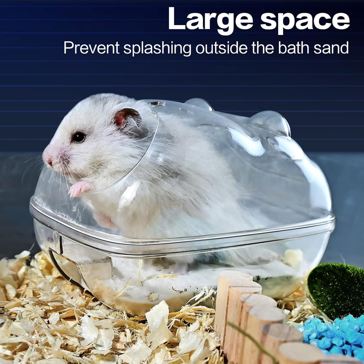 Hamster Bathtub,Hamster Bathroom,Small Animal Habitat Décor,Sand Bath Container Transparent