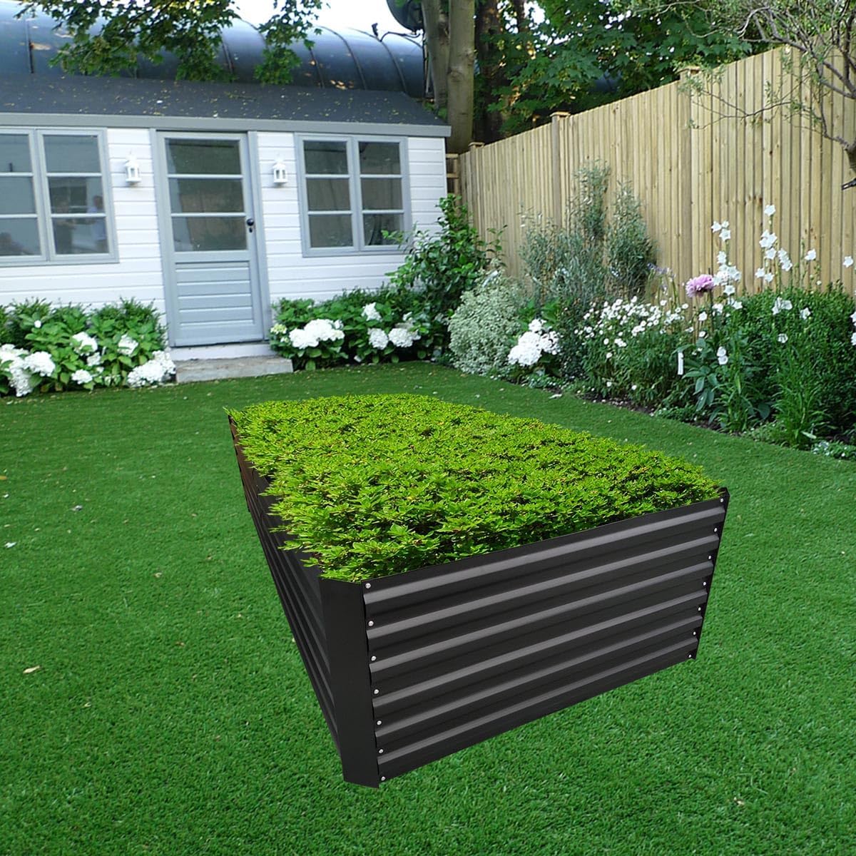 6x4x2FT Metal Raised Garden Bed Kit, Galvanized Outdoor Garden Bed Planter Box for Vegetables