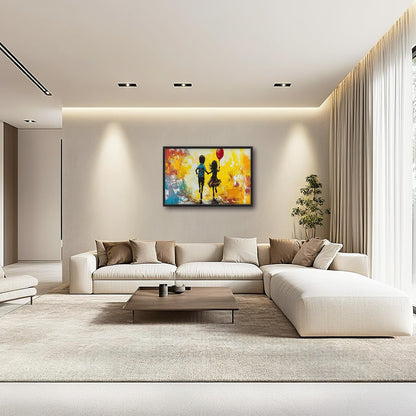 Framed Large Banksy Wall Art for Living Room, Oversized Colorful Graffiti Children Wall Decor