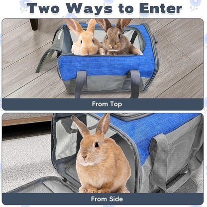 PINVNBY Bunny Carrier for Travel Camping Outdoor, Small Pet Carrier, Guinea Pig Carrier, Breathable