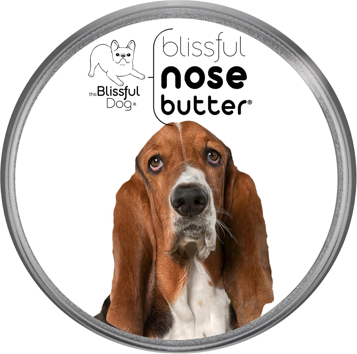 The Blissful Dog Basset Hound Nose Butter for Dry, Cracked Skin, Lick-Safe Dog Nose Balm with