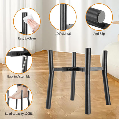 Lifted Dog Bowl Stand - Without Bowls, Single Raise Pet Food Table Adjustable Wide 7-11", Tall 12"