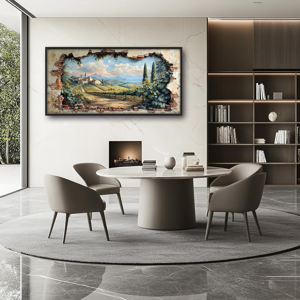 Large Farmhouse Country Landscape Wall Art for Living Room, Rustic Countryside Canvas Oversized