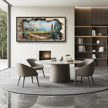 Large Farmhouse Country Landscape Wall Art for Living Room, Rustic Countryside Canvas Oversized