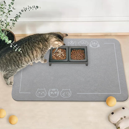YCT Pet Food Mat, Non-Slip Bottom Absorbent Quick Dry Cat & Dog Feeding Mat, Pet Supplies