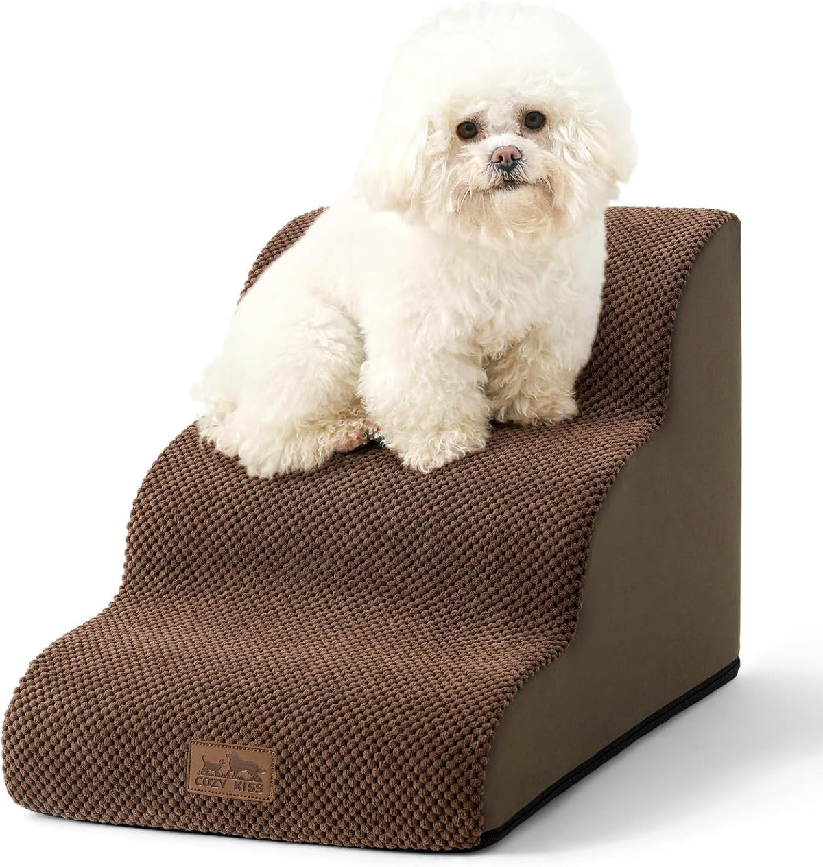 Dog Stairs for Small Dogs 15.7" H, Curved Dog Step for Puppy, Older Cat, Medium Pet Ramp for Sofa