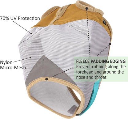 Fly Masks for Horses, 70% Uv-Block, Breathable Fly Mask for Equines, Durable, Comfortable Fit for