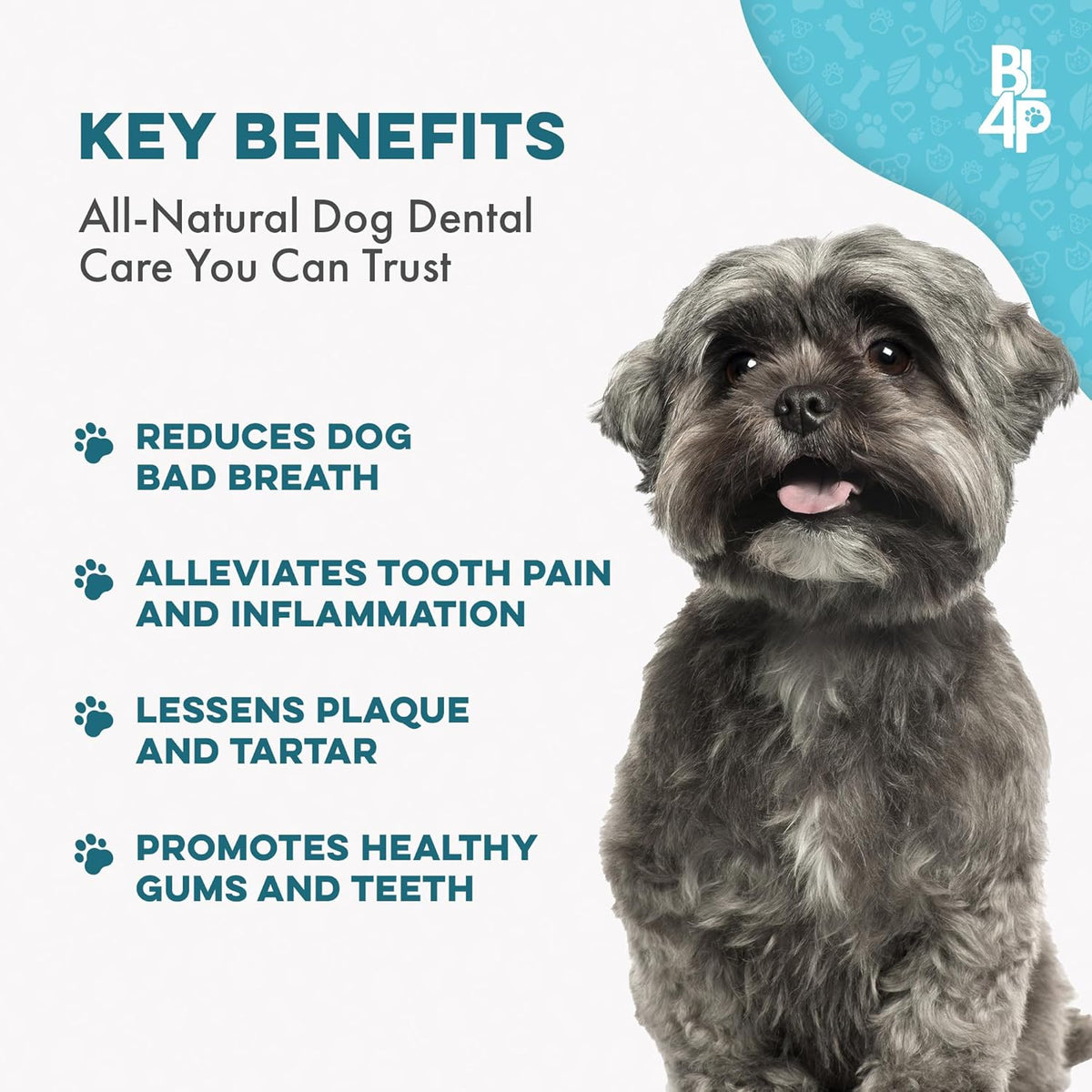 Dog Bad Breath Treatment & Dog Dental Care Solution, Natural Supplement for Canine Oral Health