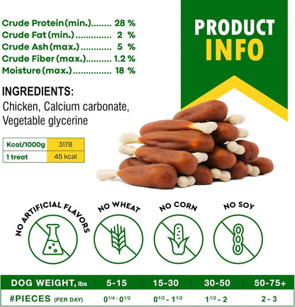 Beloved Pets Dog Treats, Calcium Bones Wrapped Chicken & Rawhide Free Chew 11Oz - Pet Healthy Dried
