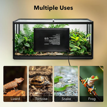 BN-LINK Durable Reptile Heating Pad 8" X 12" with Digital Thermostat Under Tank Heater Terrarium