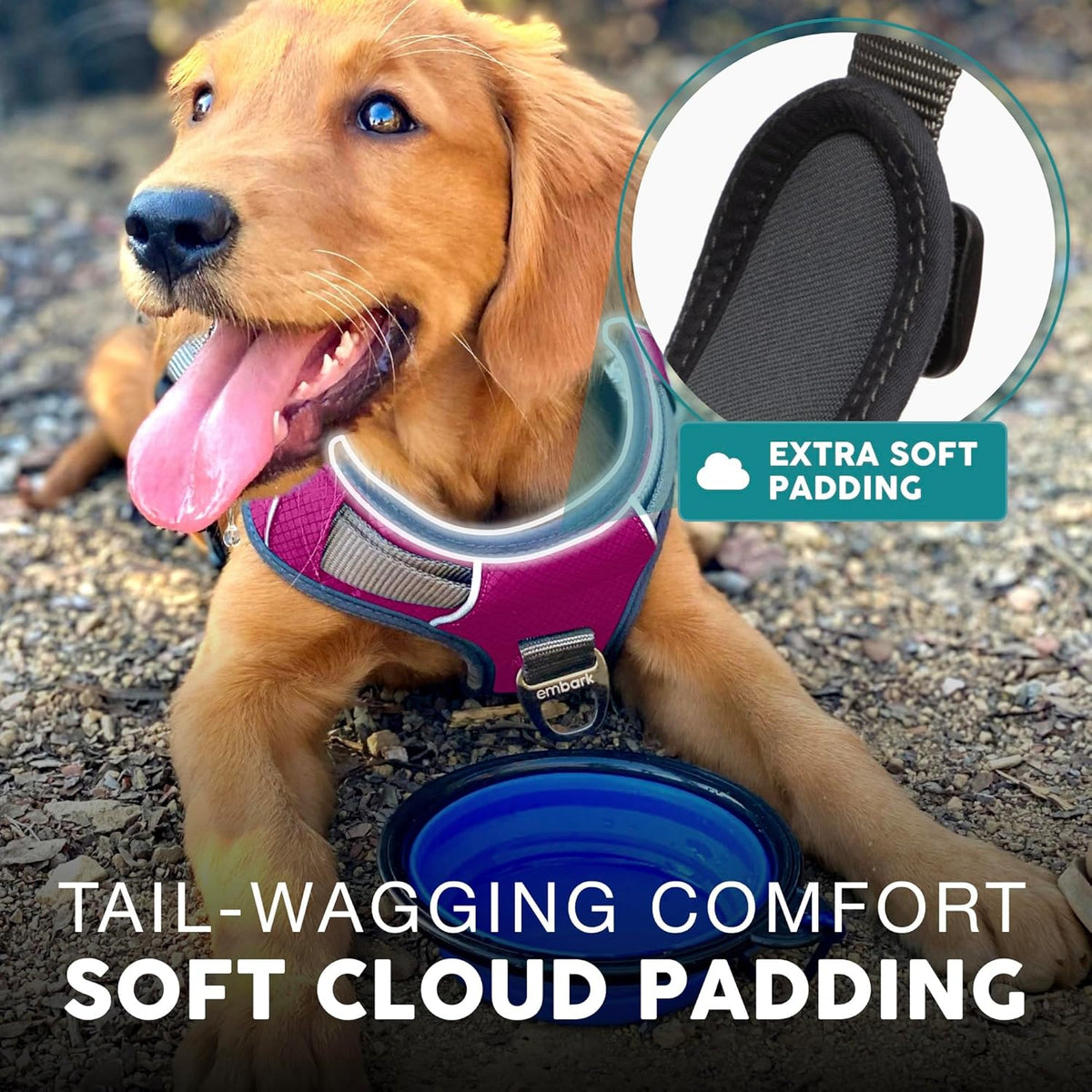 Embark Adventure Dog Harness, Reflective Trim No Pull Dog Harness for Large Dogs - Military Grade