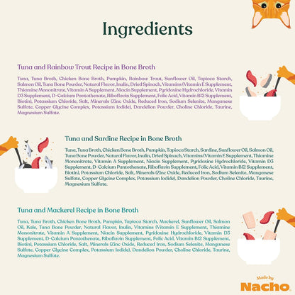 Made by Nacho Flaked Filets Recipe in Bone Broth, Grain-Free Chef's Selects Wet Food for Cats