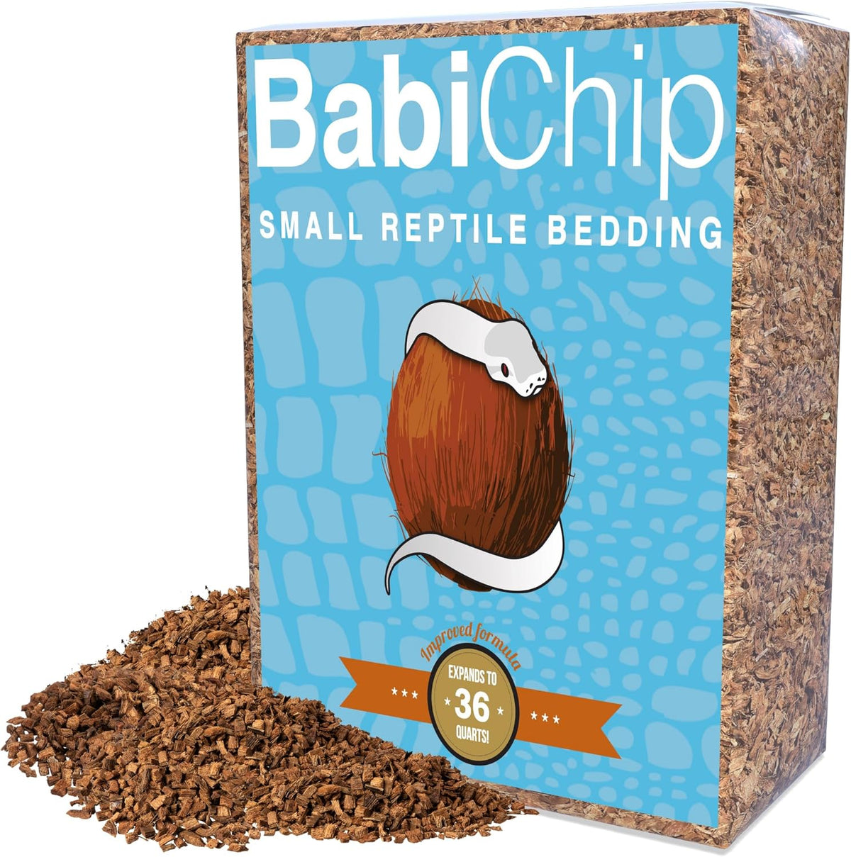 BabiChip Small Coconut Chip 12 Quart Loose Coco Reptile Substrate and Bedding for Gecko Terrariums