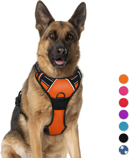 BARKBAY No Pull Dog Harness Large Step in Reflective Dog Harness with Front Clip and Easy Control