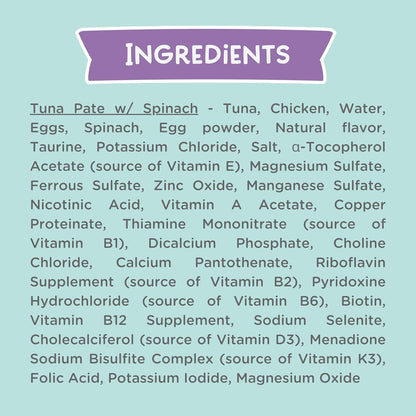 LOVE, NALA - Natural Adult Cat Wet Food - Pate Tuna with Spinach Recipe- Grain Free, Non-GMO, Lean