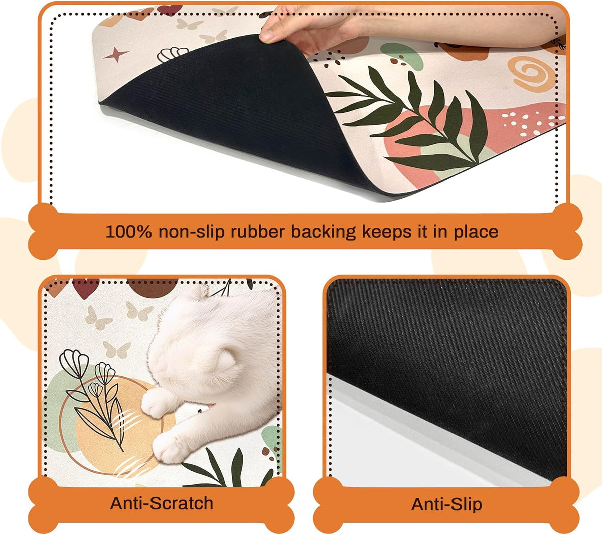 Pet Feeding Mat for Floors Waterproof Dog Mat for Food and Water Absorbent Quick Dry Non Slip mat