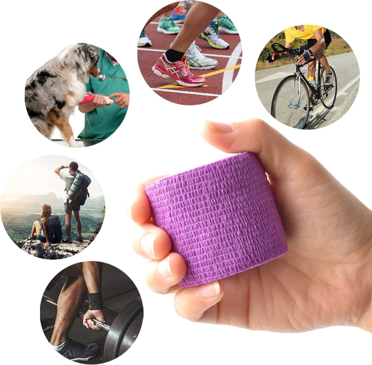 9 Pack 2" x 5 Yards Self Adhesive Bandage Wrap Self Stick Wrap for Ankle, Wrist, Finger, Sports