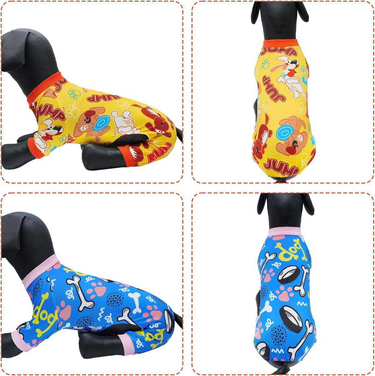 2PCS Dog Pajamas for Extral Small Xs Sized Doggie Pjs Clothes Puppy Onesies Outfits Pet Jammies Boy