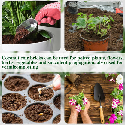 ZeeDix Compressed Coco Coir Brick for Plants, Premium Coconut Coir Bricks Potting Soil Mix, Natural