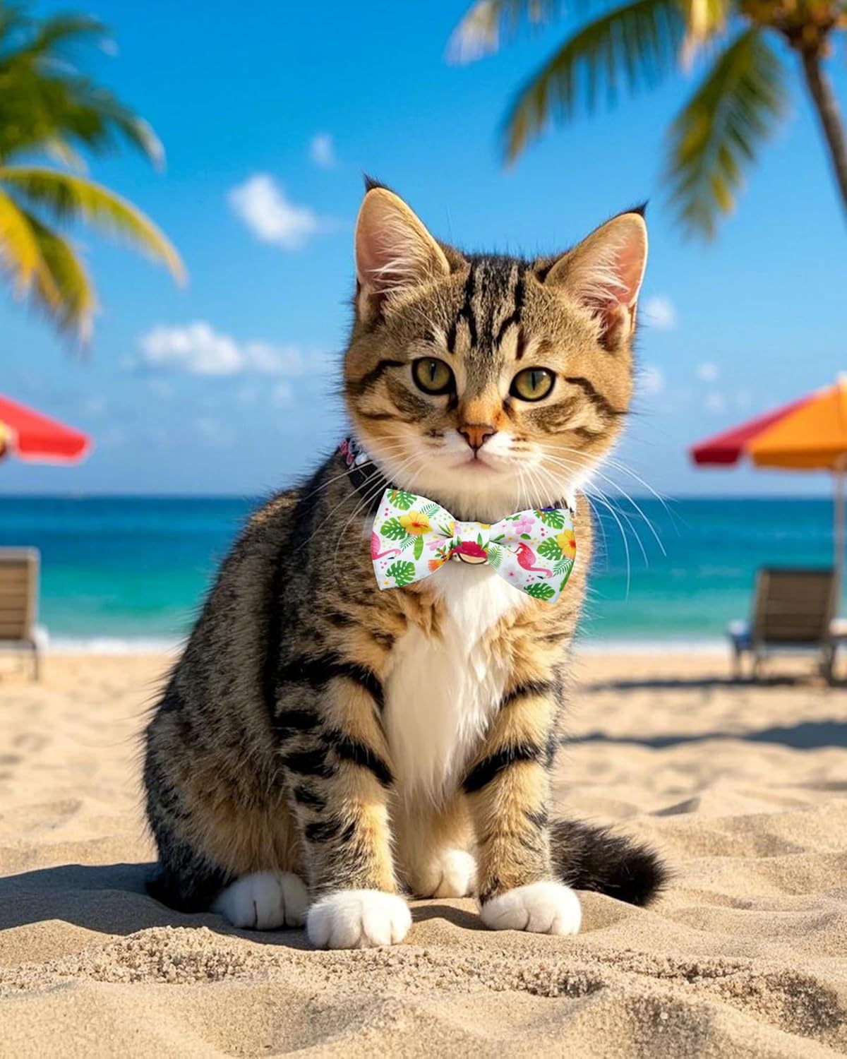 PET SHOW 10 Pack Summer Small Dog Bow Ties Sliding Collar Attachments Puppy Cats Hawaiian Bowties