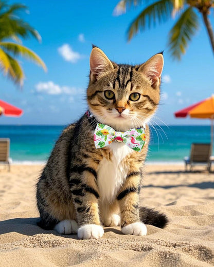 PET SHOW 10 Pack Summer Small Dog Bow Ties Sliding Collar Attachments Puppy Cats Hawaiian Bowties