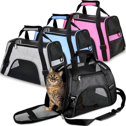 Sweetude 4 Pcs Cat Carrier Soft-Sided Pet Carrying Bag for Cat Under 13 Lbs, 16.9 x 11x 7.5 Inch