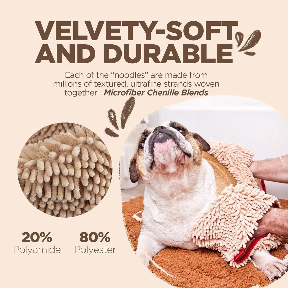 Soggy Doggy Super Shammy Dog Towel - Microfiber Chenille Towel for Drying Dogs and Cleaning Paws