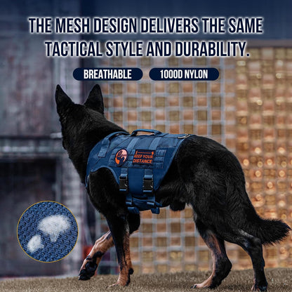 OneTigris No Pull Tactical Dog Harness for Small Medium Dogs, Mesh Design Service Dog Vest