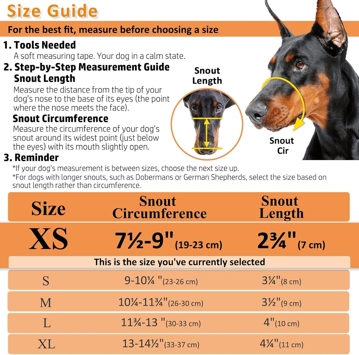 BARKLESS Dog Muzzle, Basket Muzzle for Biting, Chewing and Scavenging, Humane Cage Mouth Cover