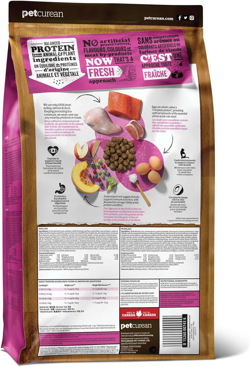 Now Fresh Grain-Free Dry Cat Food with Turkey, Salmon & Duck, Healthy Kibble for Adults Made with