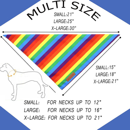 Realeaf Pride Dog Bandanas 2 Pack, LGBT LGBT+ Rainbow Scarves Bibs for Dogs, Premium Durable