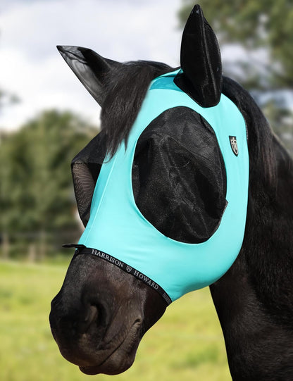 Harrison Howard Horse Fly Mask with Forelock Opening Stretch Breathable and Comfortable for Horses