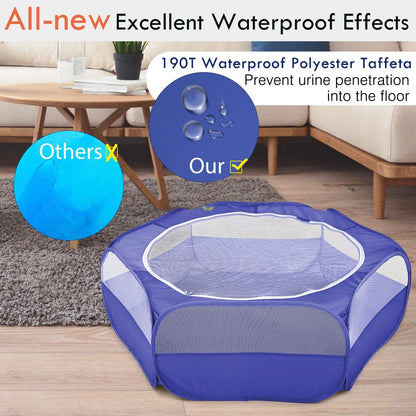 Pawaboo Small Animals Playpen, Waterproof Small Pet Cage Tent with Zippered Cover, Portable Outdoor