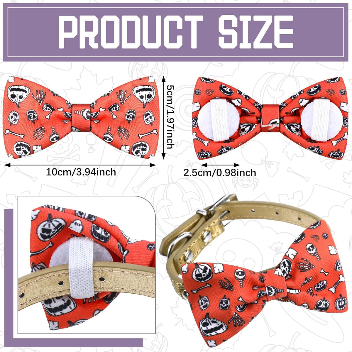 16 Pieces Dog Bow Ties Slide Dog Collar Bows Summer Hawaiian Styles Dog Collar Attachment Bows with