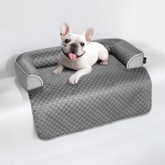 Medium Cooling Dog Bed – 35 x 31 inch Waterproof Couch Cover for Dogs Washable, Non-Slip Bottom