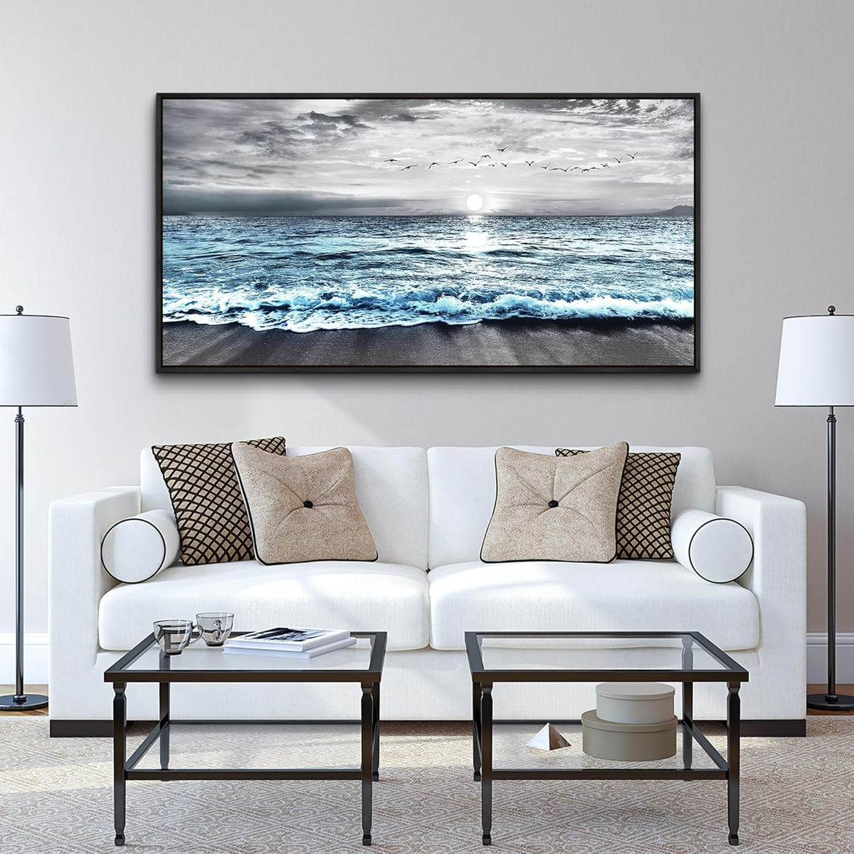 Wapluam Large Black Framed Wall Art For Living Room Wall Decor For Bedroom Office Wall Decorations