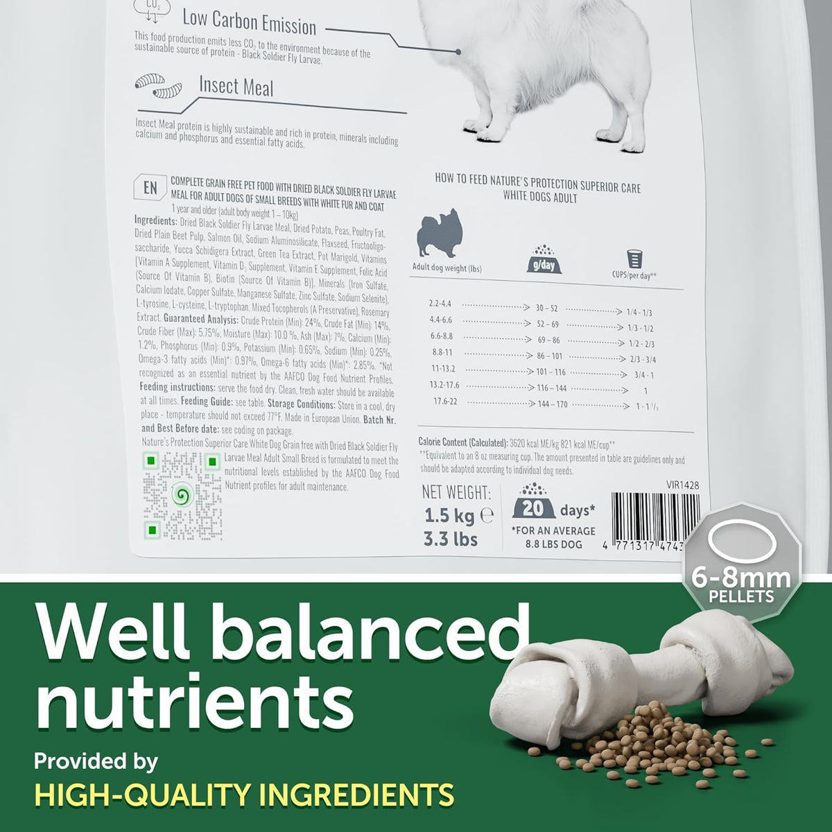 Nature's Protection Superior Care White Dogs Grain-Free Dry Dog Food - High Protein, Tear Stain Dog