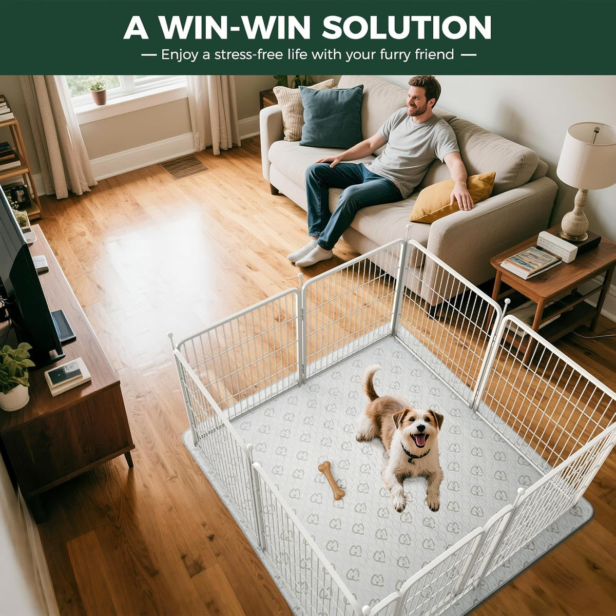 FXW Rollick Unleashed Dog Playpen for Indoor, Yard, RV Camping, 45 inch 8 Panels for Large Dogs