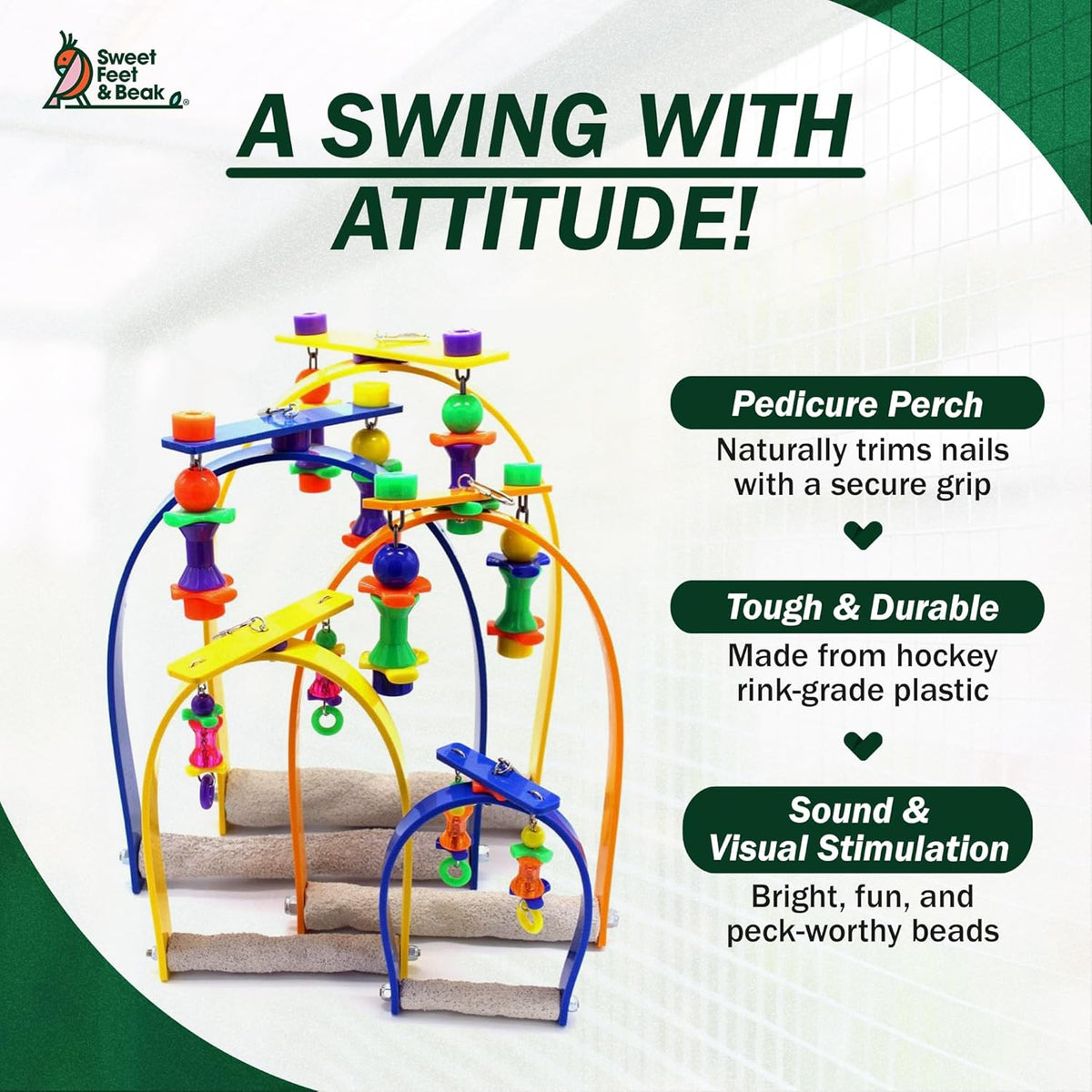 Medium Whirly Bird - Perfect Cage Toy Stimulates Visual and Physical Activity - Safe, Non-Toxic