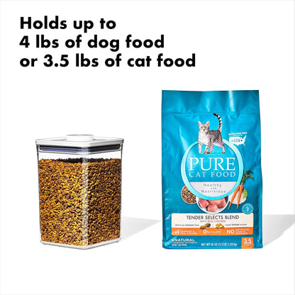 OXO Good Grips Pet POP Container – 4.4 Qt/4.2 L with Scoop |Ideal for up to 4lbs of Dog Food or