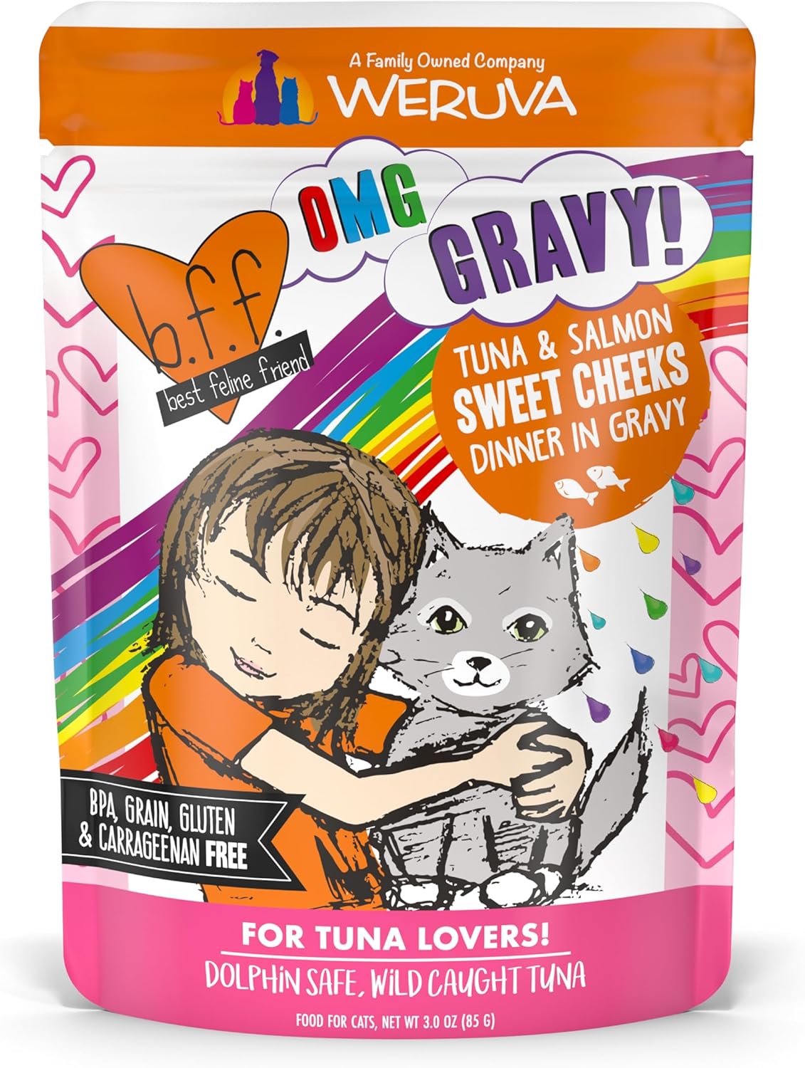 Weruva B.F.F. OMG - Best Feline Friend Oh My Gravy!, Tuna & Salmon Sweet Cheeks with Tuna & Salmon