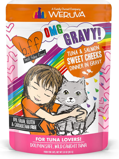 Weruva B.F.F. OMG - Best Feline Friend Oh My Gravy!, Tuna & Salmon Sweet Cheeks with Tuna & Salmon