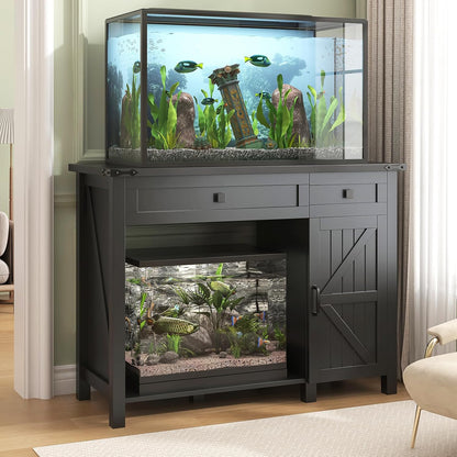 40 Gallon Aquarium Stand With Charging Station, Farmhouse Fish Tank Stand, Reptile Tank Stand