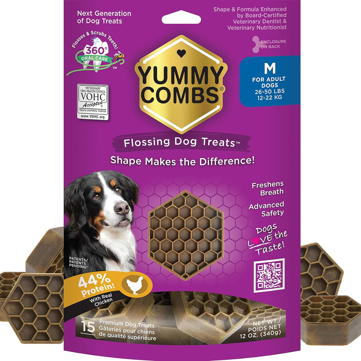 Dog Dental Treats – Vet VOHC Approved – Delicious Chicken Protein – Removes Tartar with Cleaning