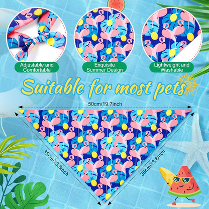 Chunful 100 Pieces Dog Bandanas Bulk Summer Pet Bandanas Pack Triangle Scarf Bib Kerchief Set for