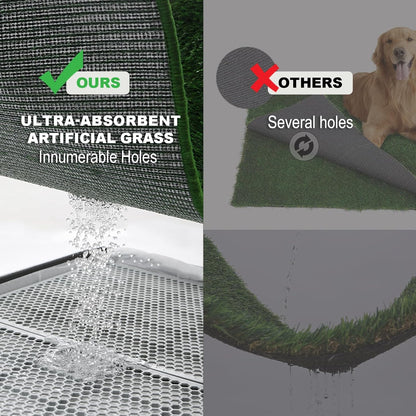 Dog Grass Pad with Tray Extra Large 45”×34”, Dog Potty with Ultra-Absorbent Artificial Grass for