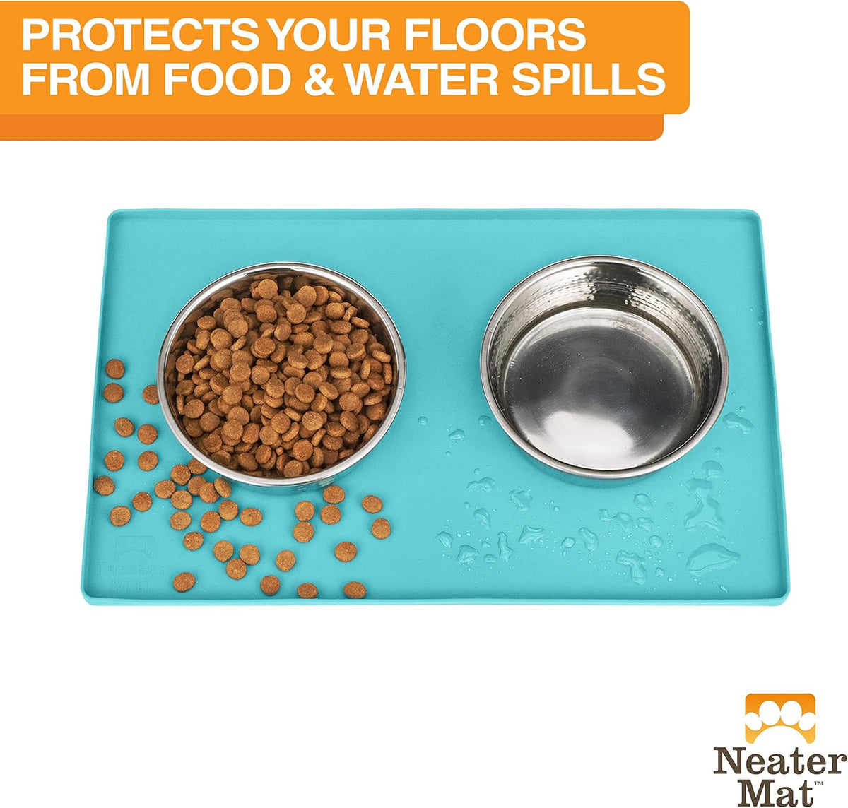 Neater Pet Brands Neater Mat Pet Mats for Food and Water, Cat & Dog Bowl Mat Waterproof Silicone