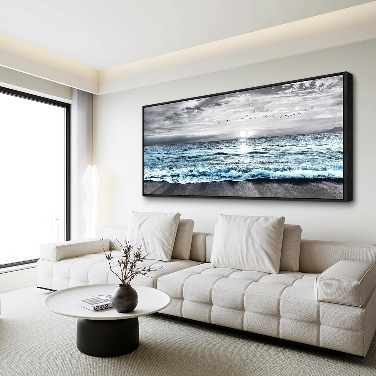 Wapluam Large Black Framed Wall Art For Living Room Wall Decor For Bedroom Office Wall Decorations