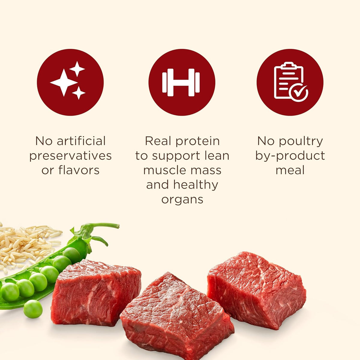 Nutrish Dry Dog Food, Real Beef, Pea & Brown Rice Recipe Whole Health Blend for Adult Dogs, 40 lb.