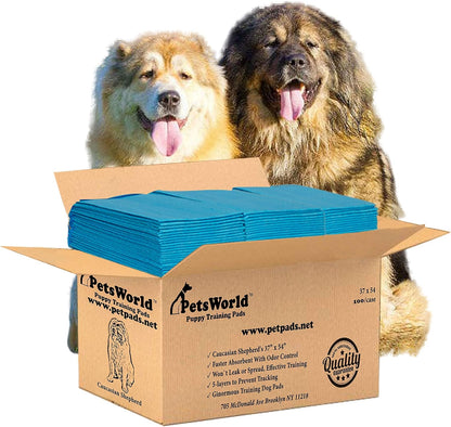 PETSWORLD Enormous Dog Training & Potty Pads, 37x54 inch - Tear Resistant with Strong Leak-Proof